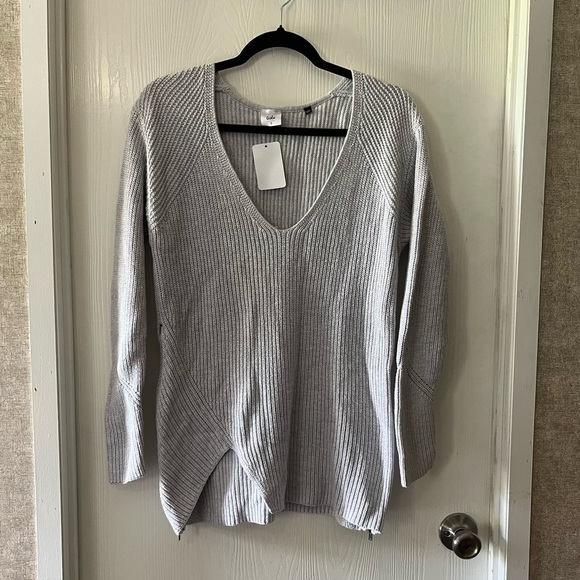 CAbi Light Gray V-Neck Sweater - Picture 2 of 10